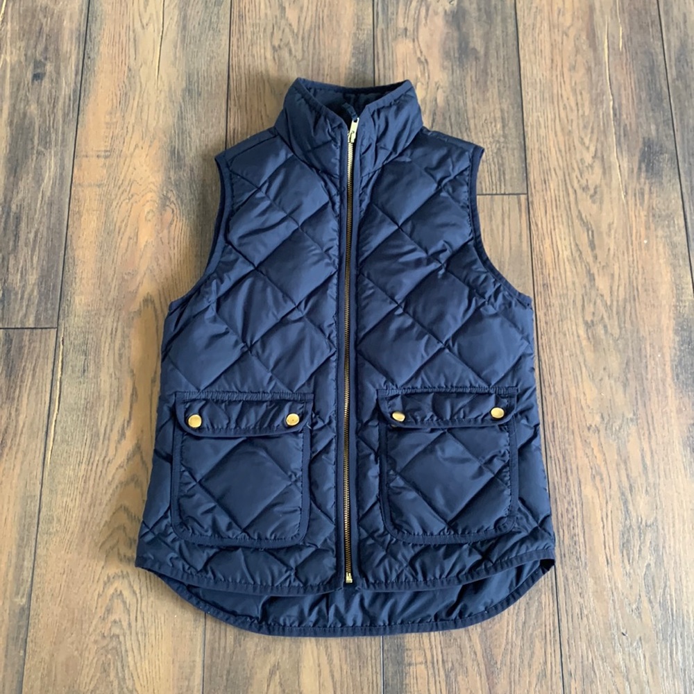 J Crew Puff Vest with Gold Hardware